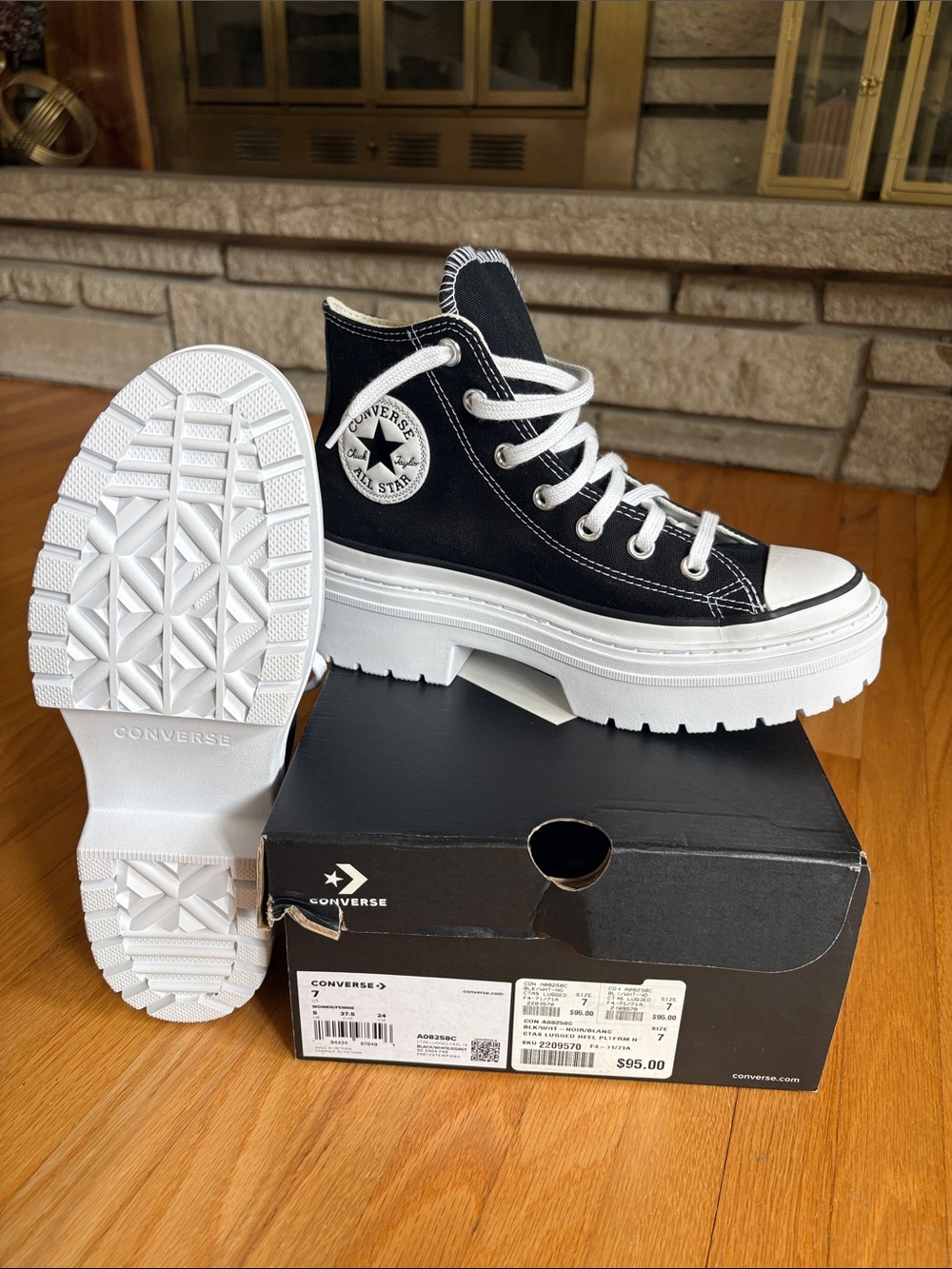 Converse Black & White High-Top Platform Sneakers